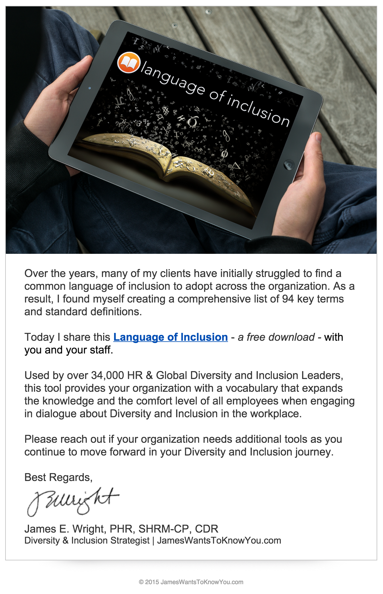 Language Of Inclusion Email